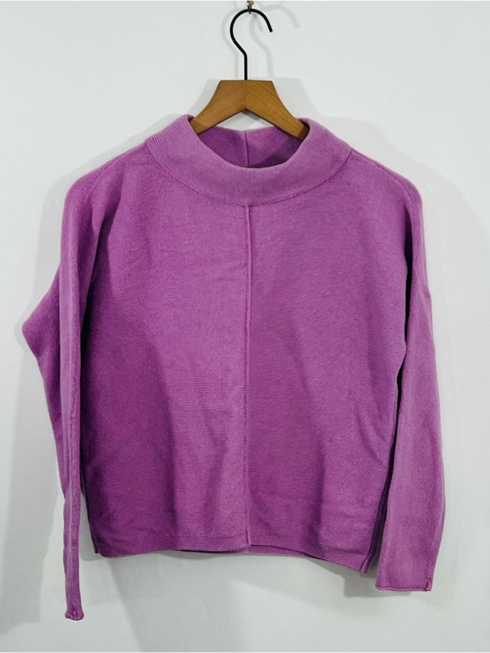 Eileen Fisher Cowl Neck Pullover Knit Sweater Cashmere Light Purple Relaxed Fit